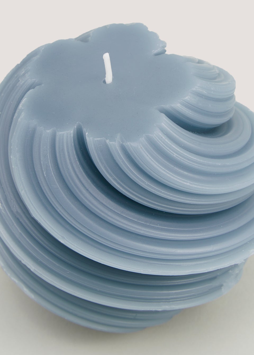 Blue Wax Swirl Candle (15cm x 7cm)