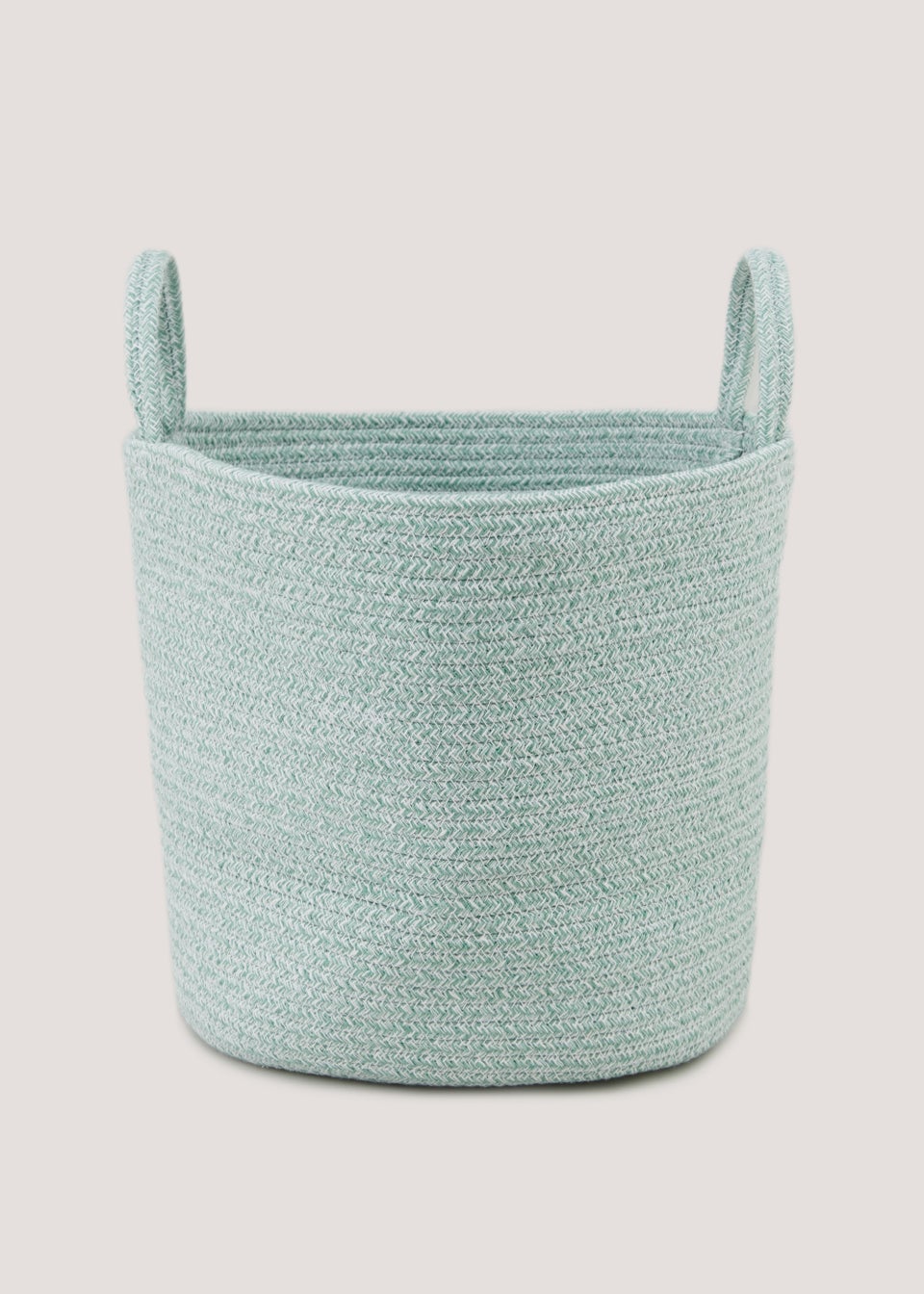 Green Cotton Rope Basket (35cm x 28cm) Matalan