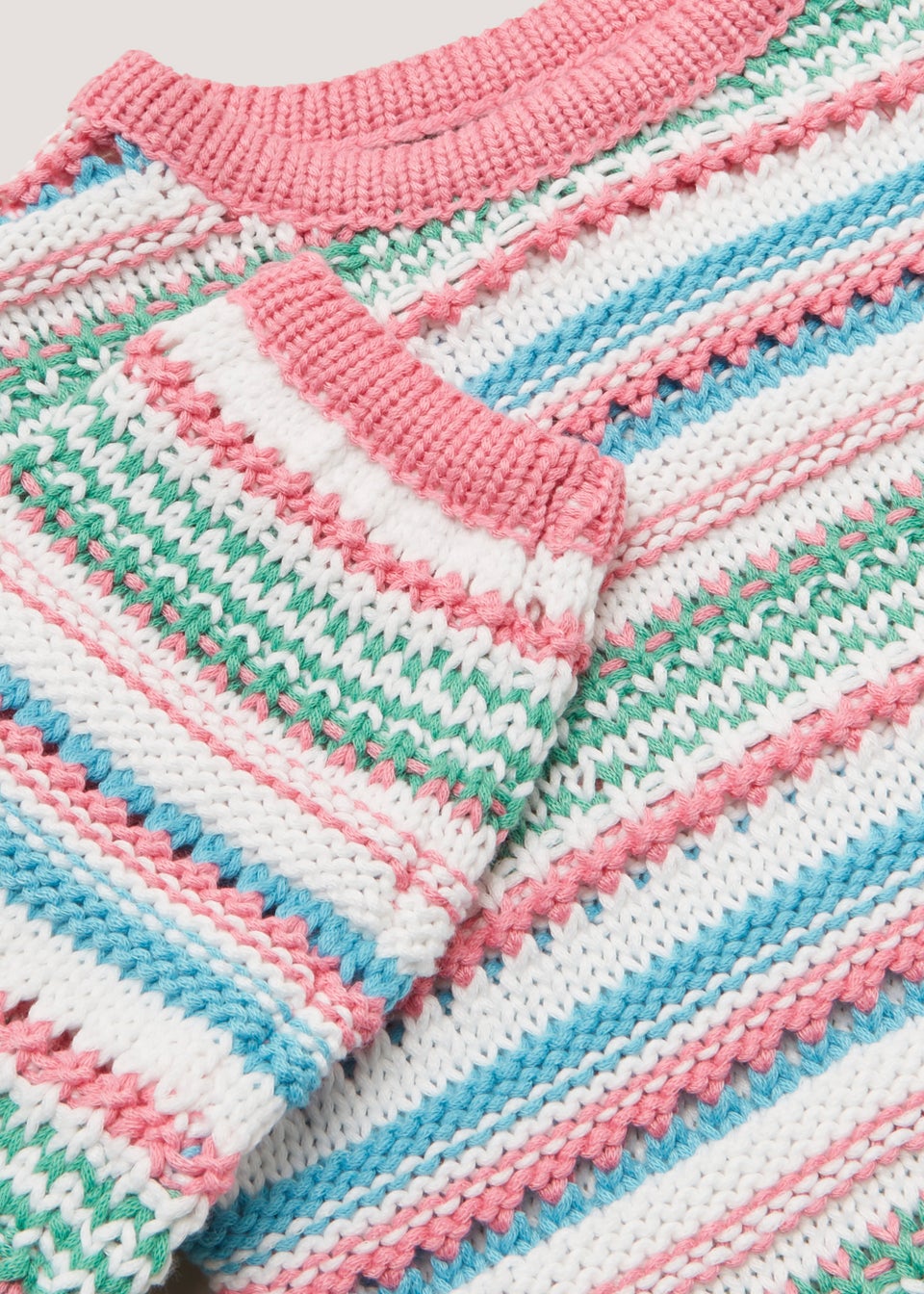 Girls Multicoloured Crochet Jumper (4-13yrs)