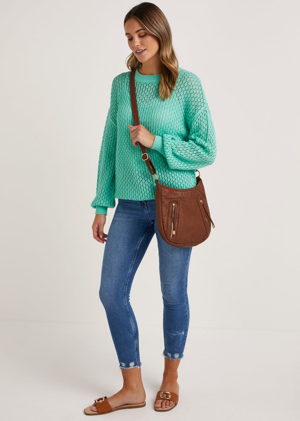 Green Open Stitch Jumper