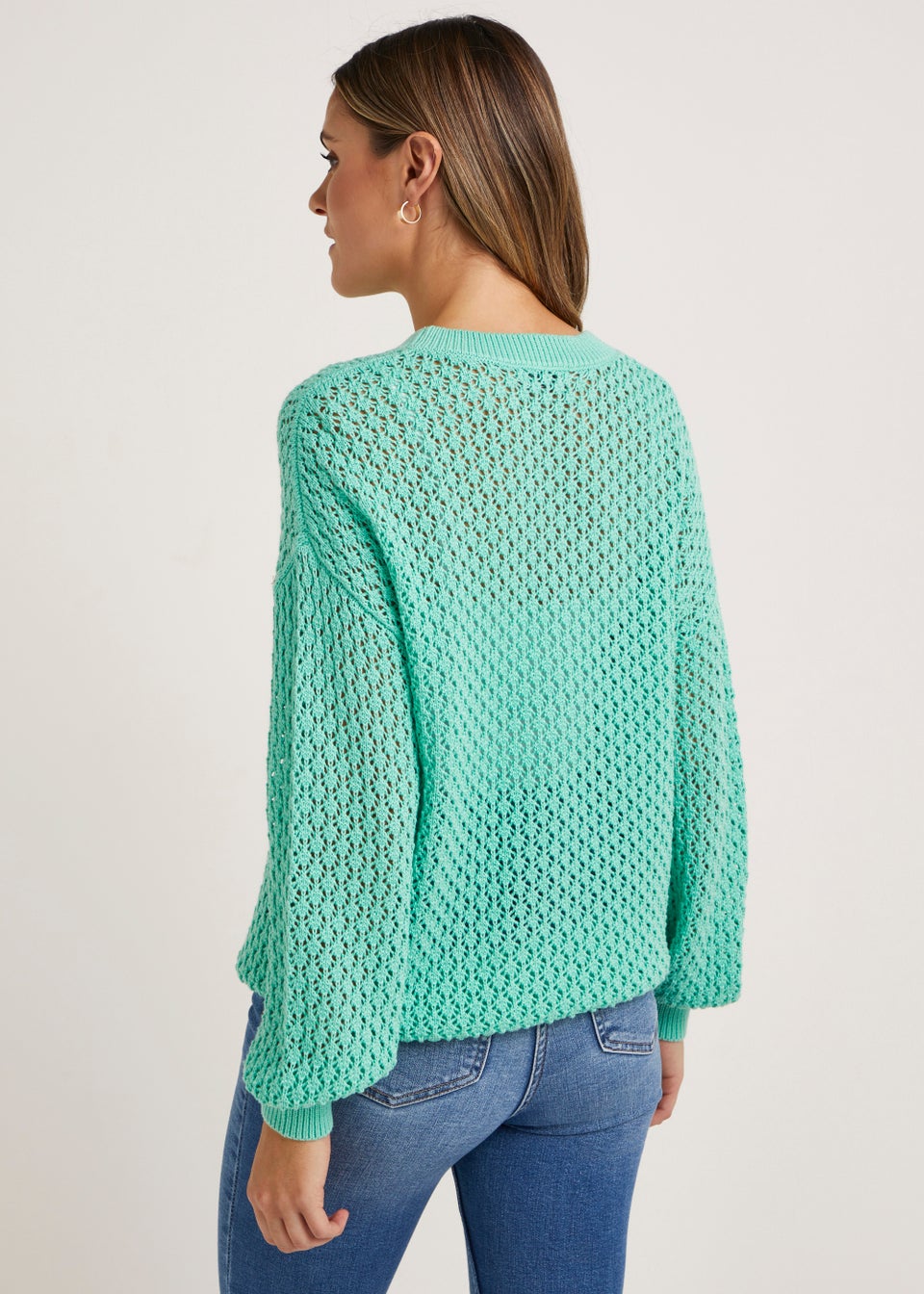 Green Open Stitch Jumper Matalan