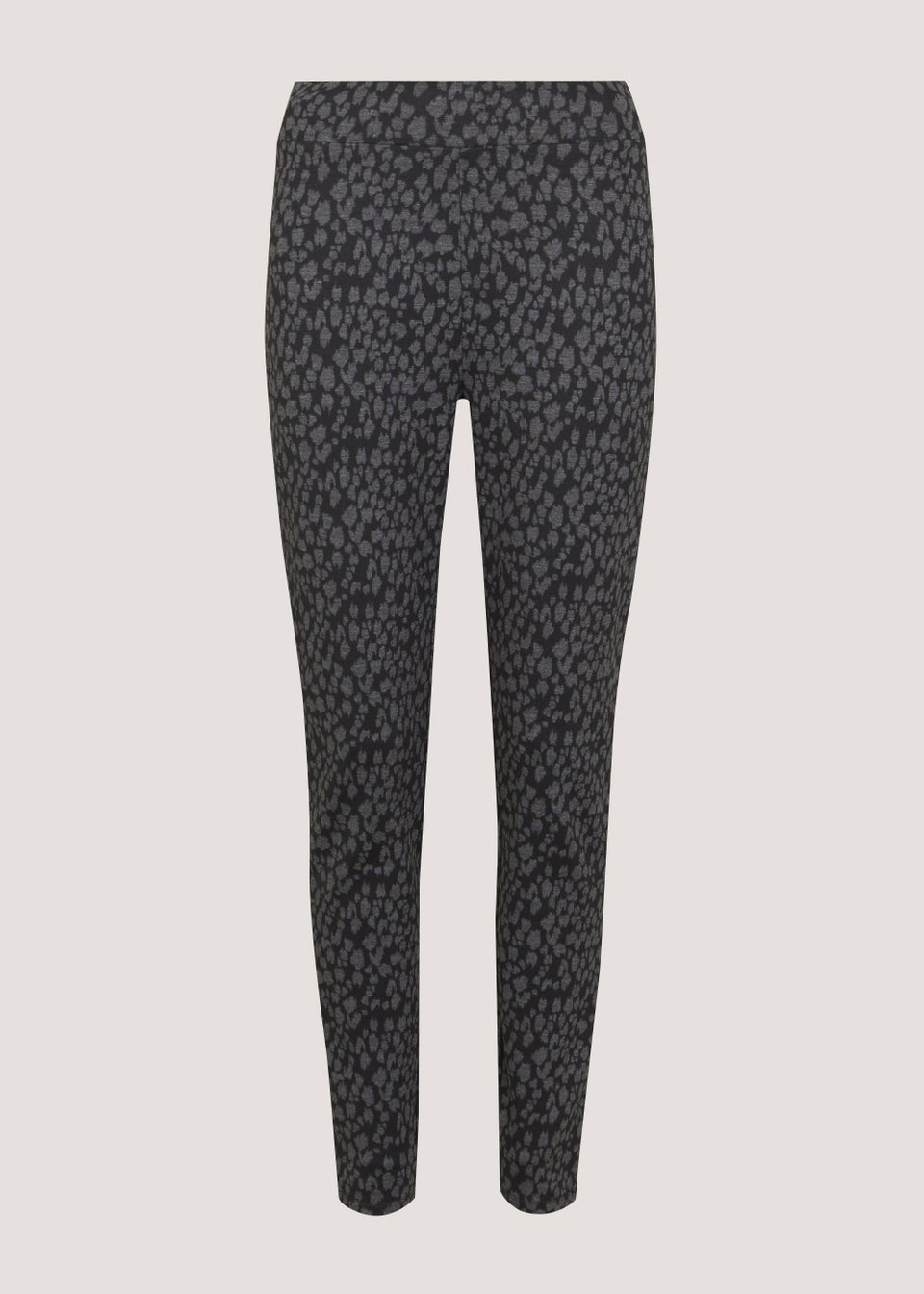 Black Animal Print Ponte Leggings