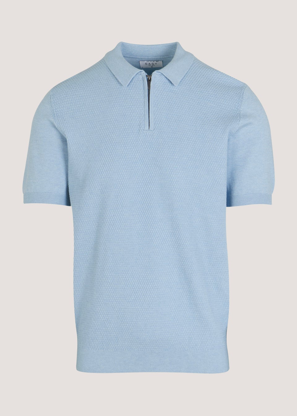 Blue Textured Stitch Polo Shirt