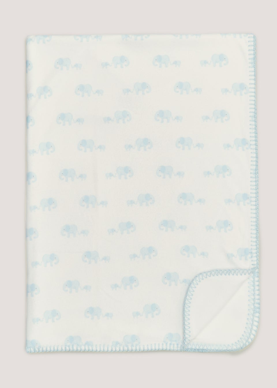 Blue Elephant Fleece Baby Blanket (100cm x 75cm)