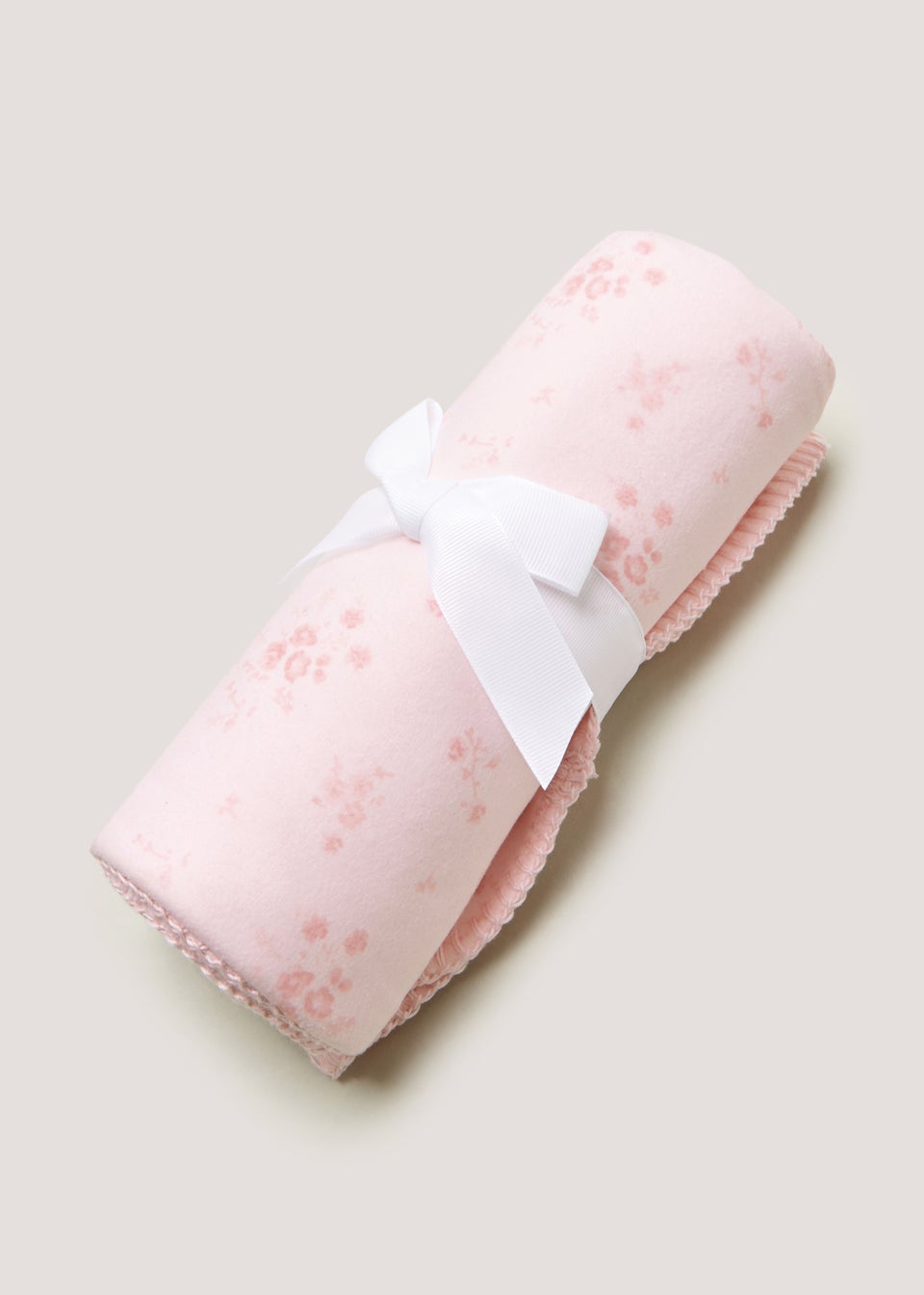 Pink Floral Fleece Baby Blanket (100cm x 75cm)