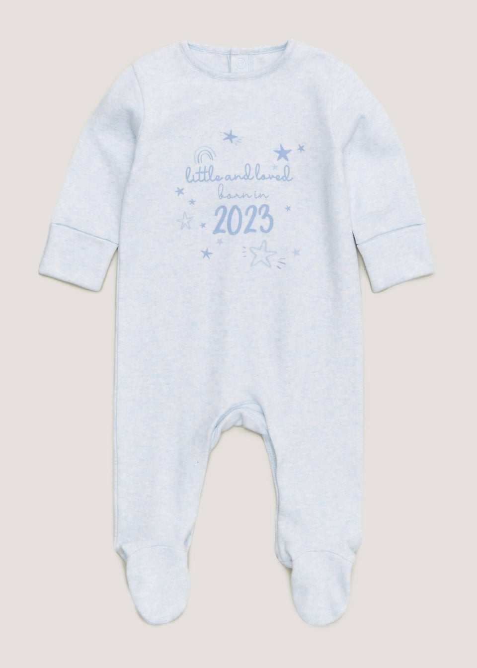 Baby Blue Born in 2023 Sleepsuit (Tiny Baby-18mths)