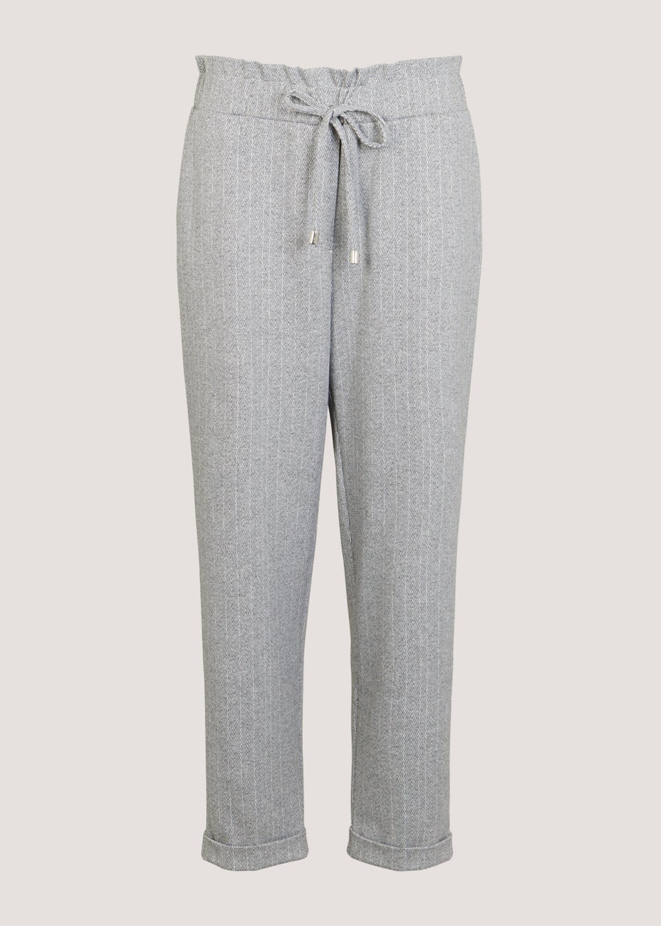 Grey Check Ponte Co-Ord Trousers