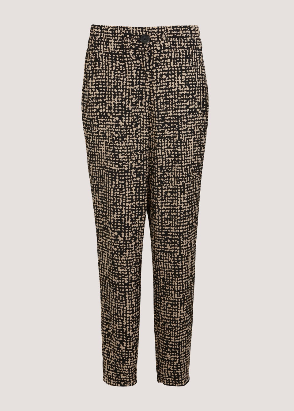 Black Print Tapered Trousers