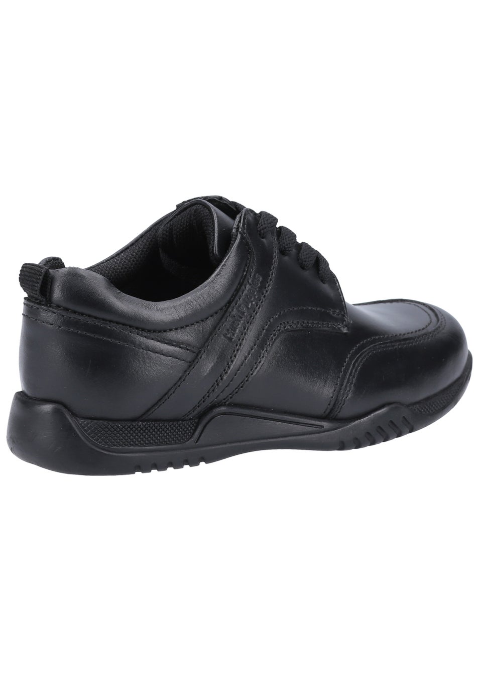 Boys Hush Puppies Harvey Senior Black School Shoes (Older 3-6)