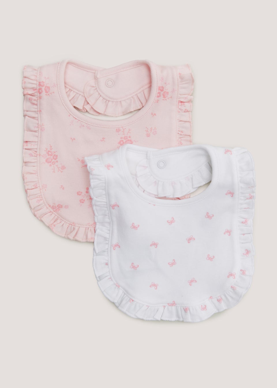 2 Pack Floral Frill Bibs
