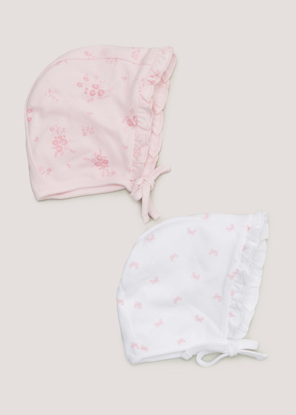2 Pack Floral Baby Bonnets (Newborn-6mths)