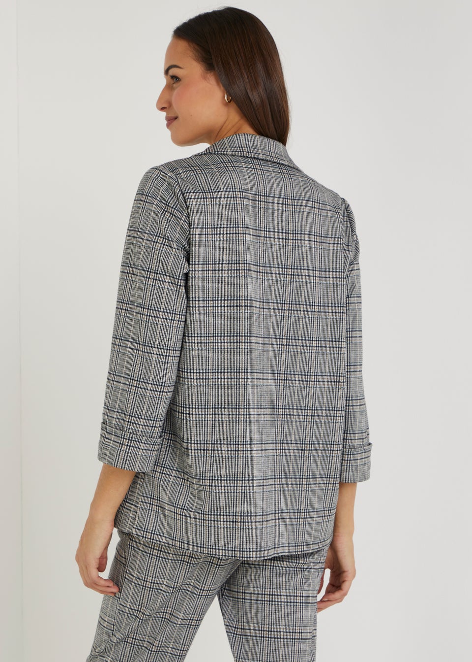 Grey Check Ponte Blazer