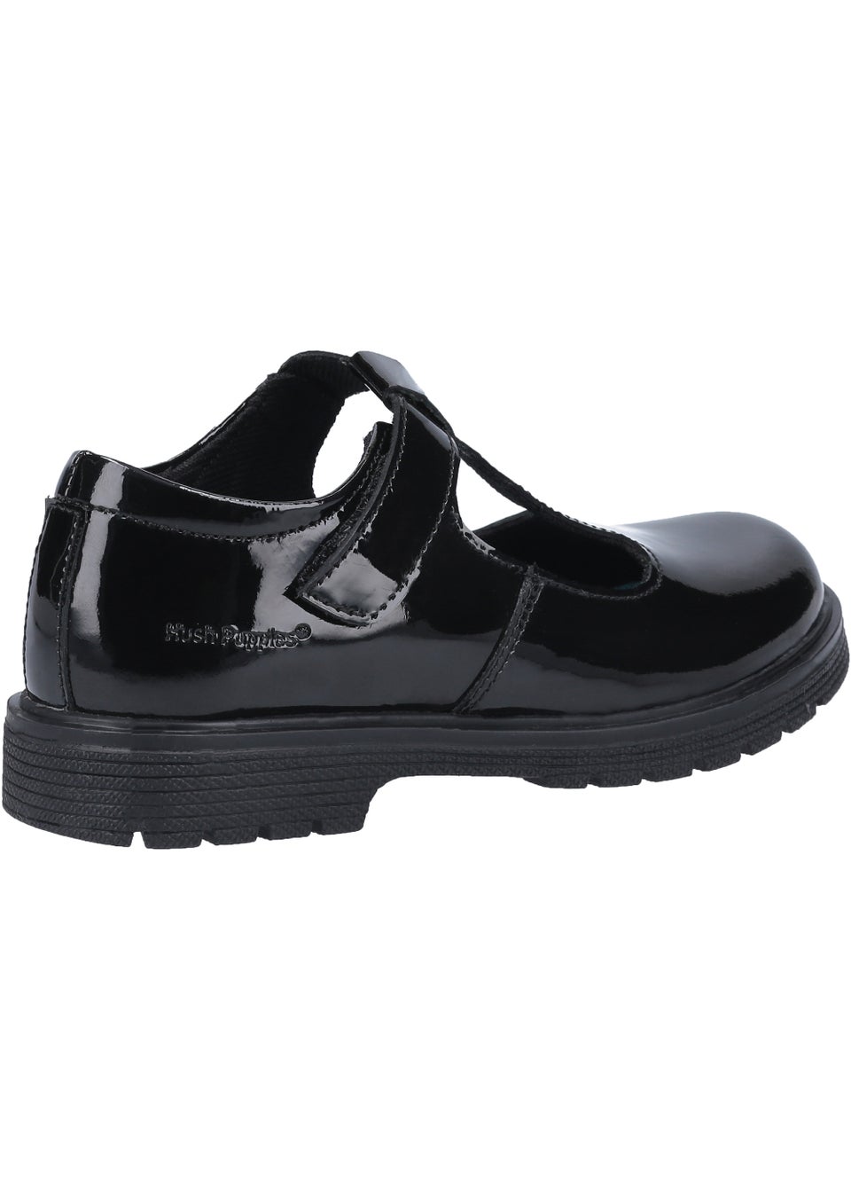 Girls Hush Puppies Gracie Junior Black School Shoes (Younger 10-Older 2)