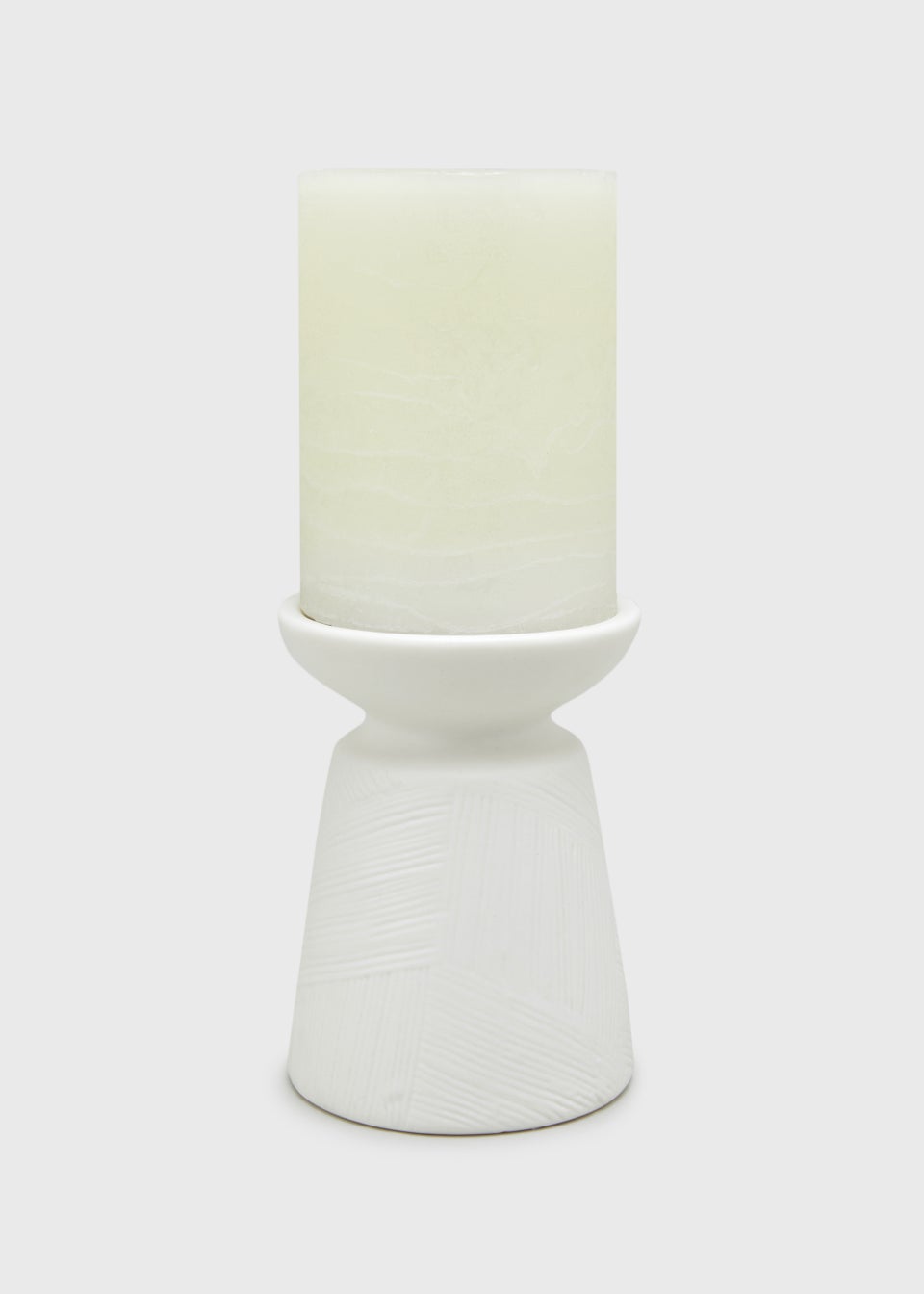 Cream Stoneware Small Candle Holder (11cm x 8cm)