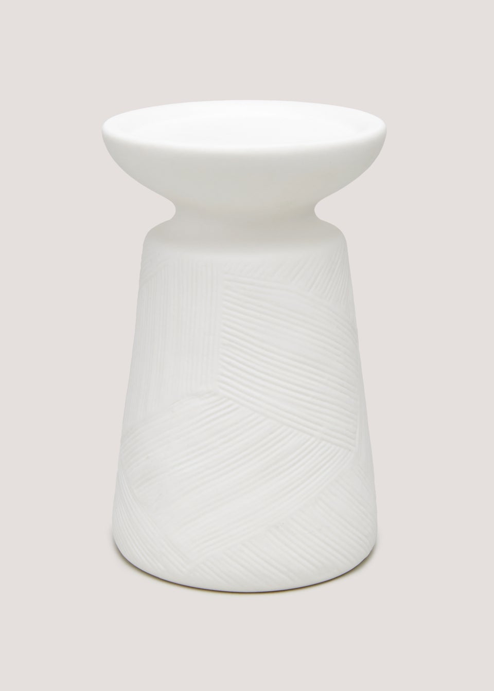 White Stoneware Candle Holder (31cm)