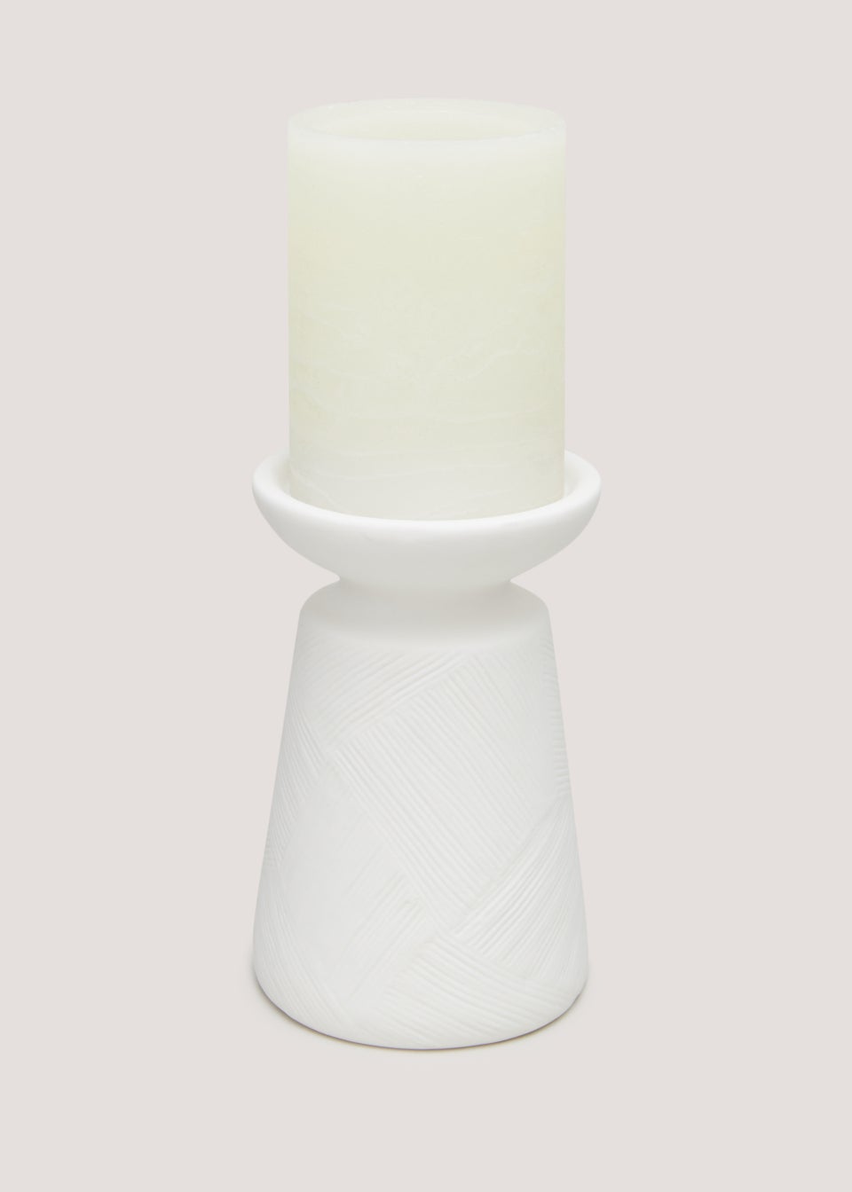 White Stoneware Candle Holder (31cm)