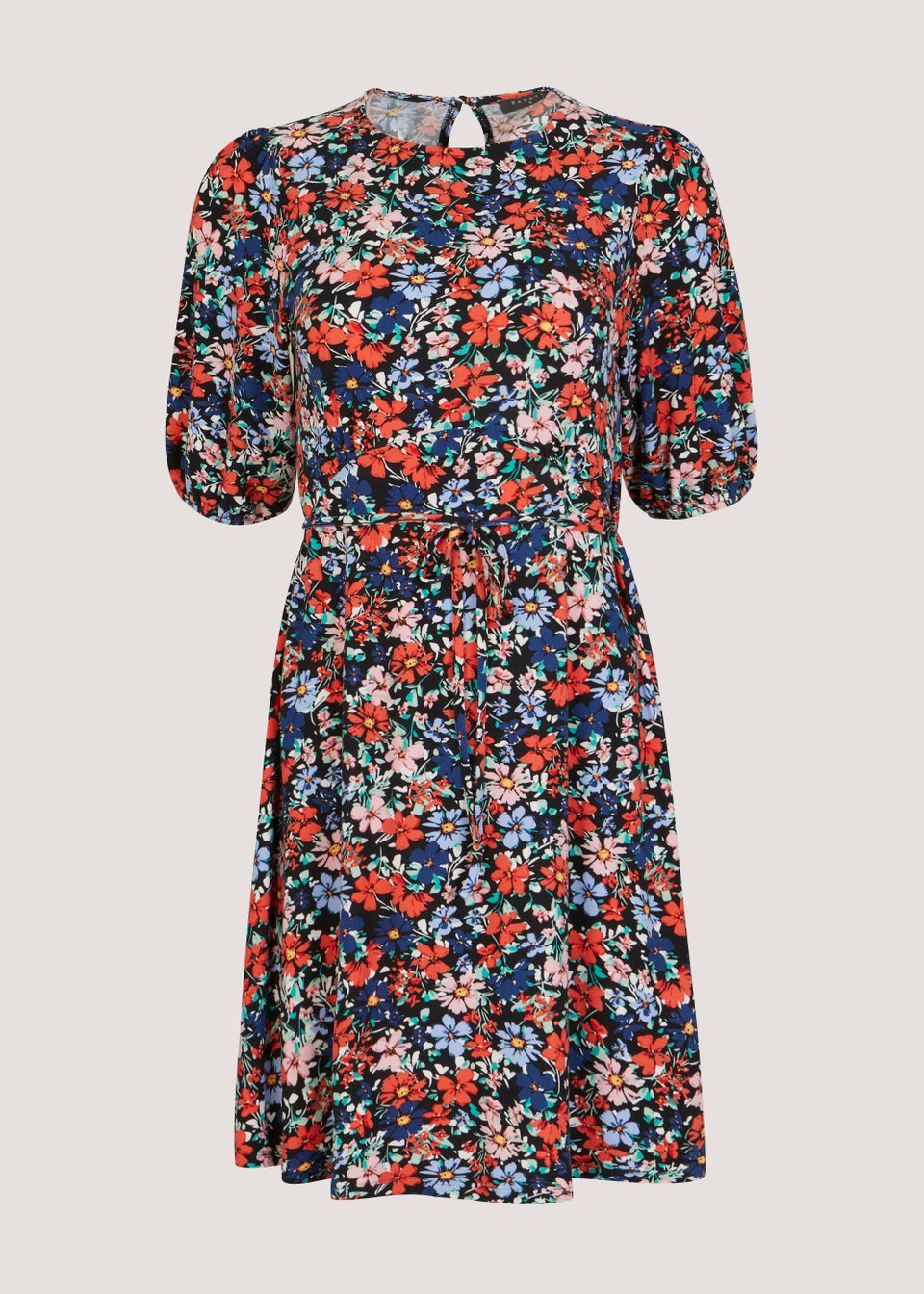 Multicoloured Floral Super Soft Mini Dress - Matalan