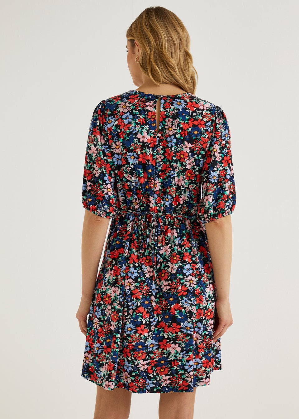 Multicoloured Floral Super Soft Mini Dress