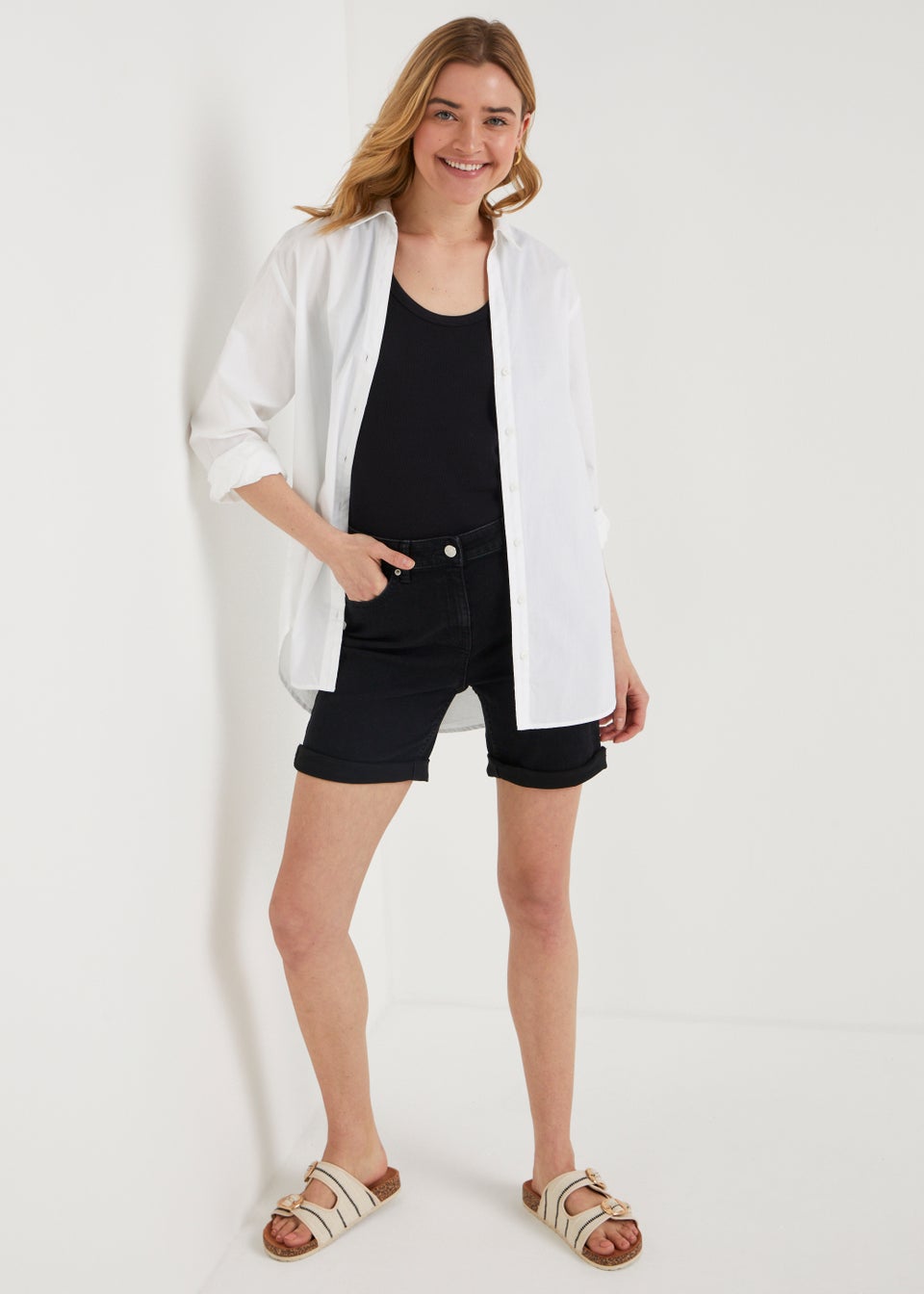 Black denim shorts matalan on sale