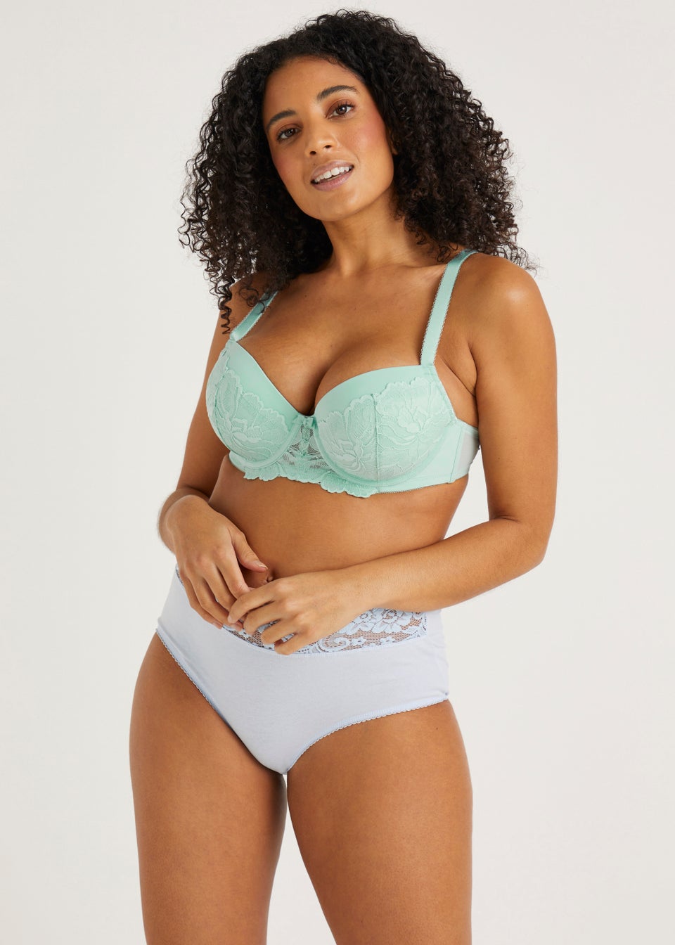 DD+ Green Lace Padded Bra