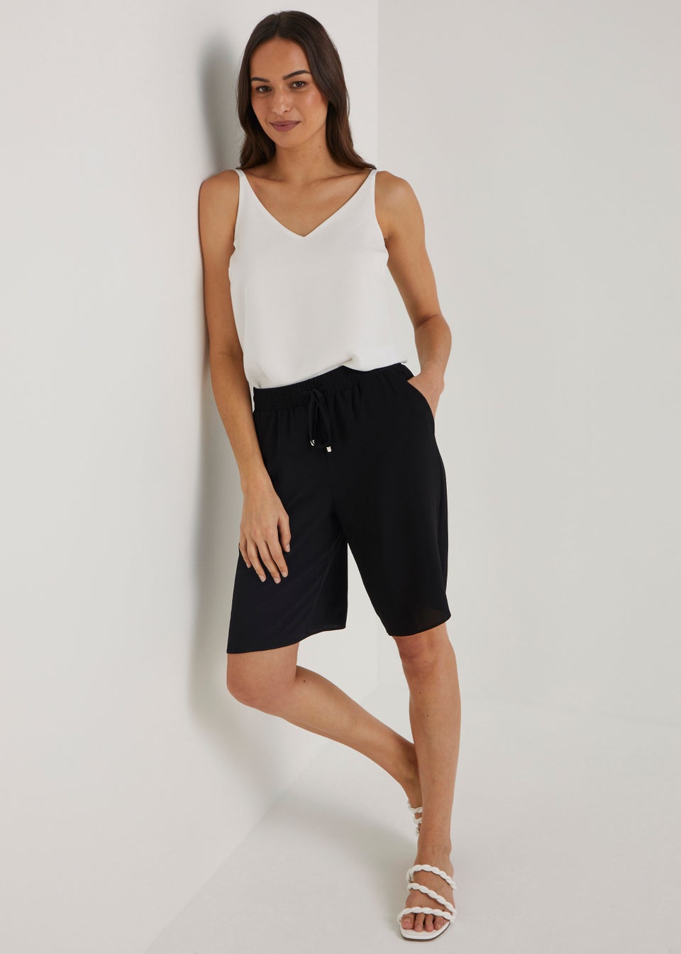 Black Knee Length Shorts Matalan