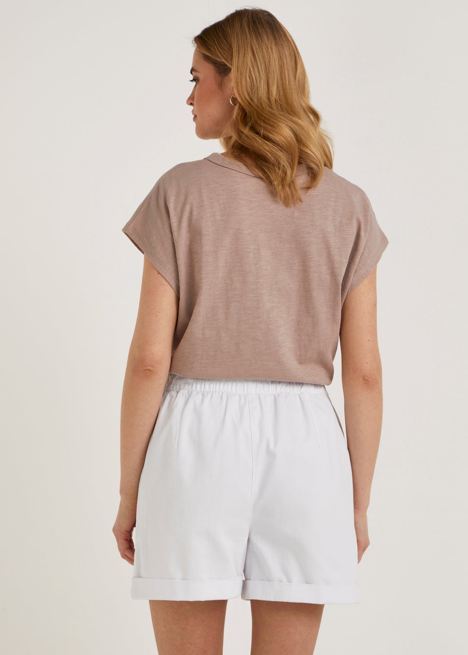 White Paperbag Denim Shorts