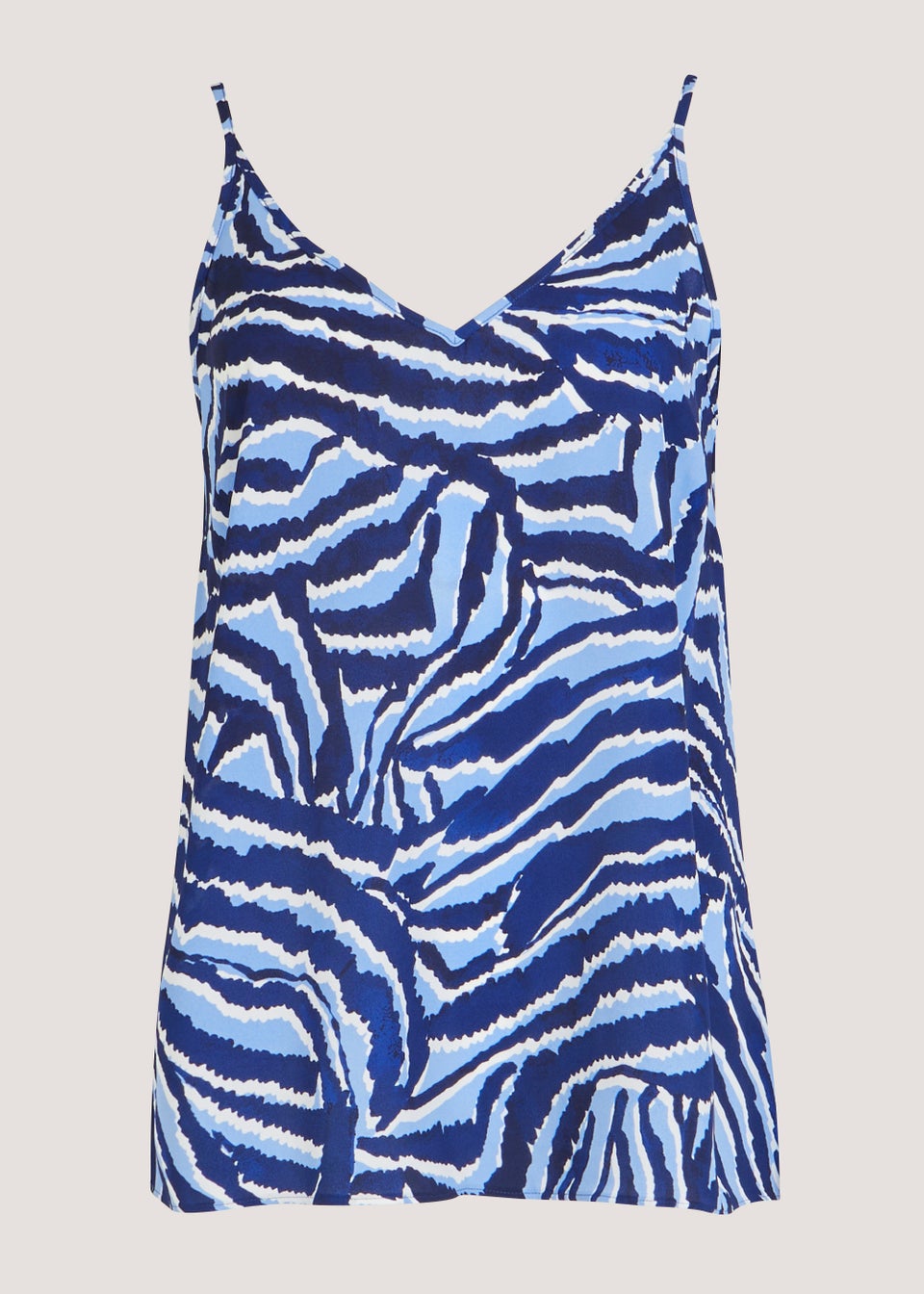 Blue Zebra Print Cami Top