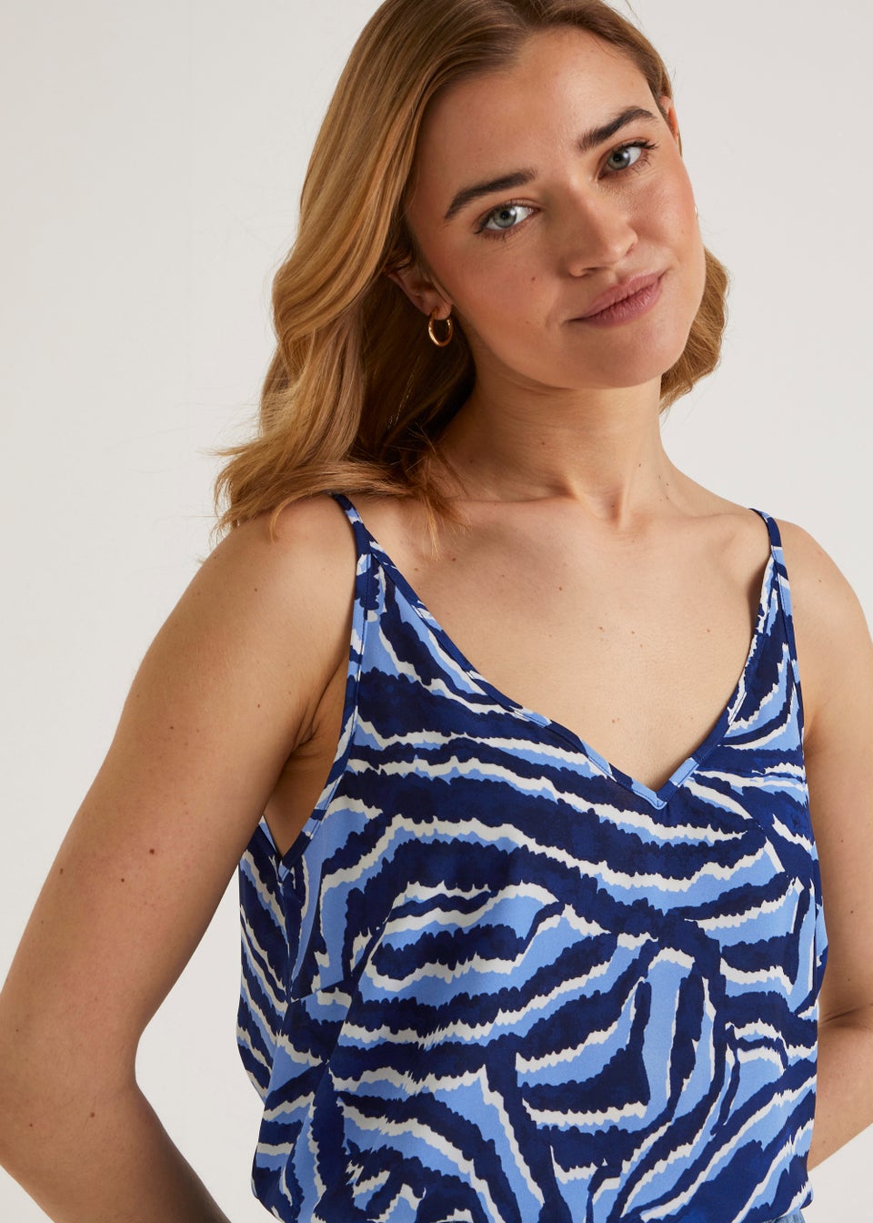 Blue Zebra Print Cami Top