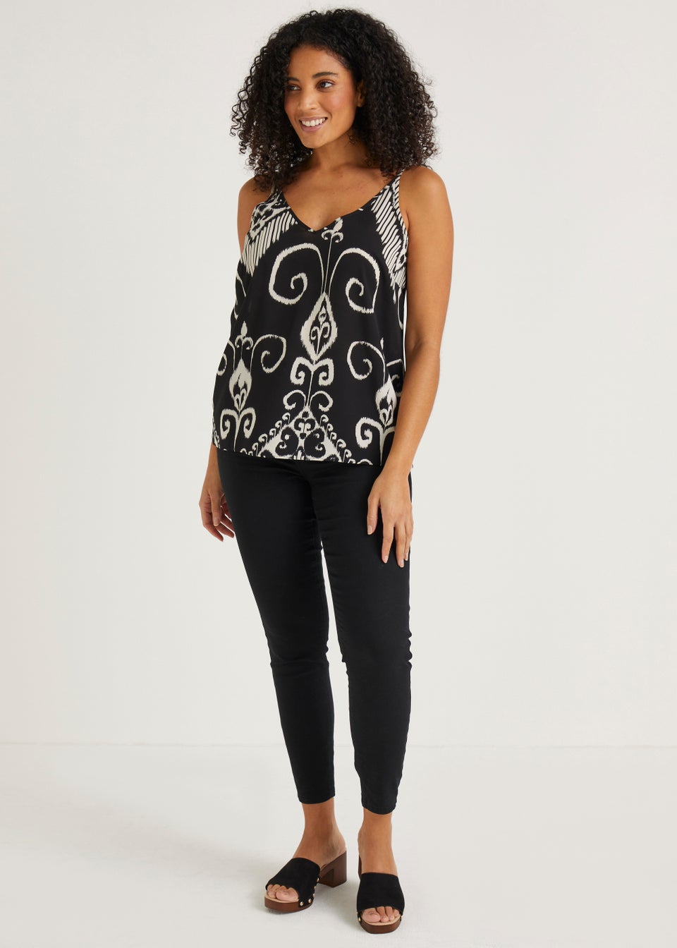 Monochrome Abstract Print Cami Top