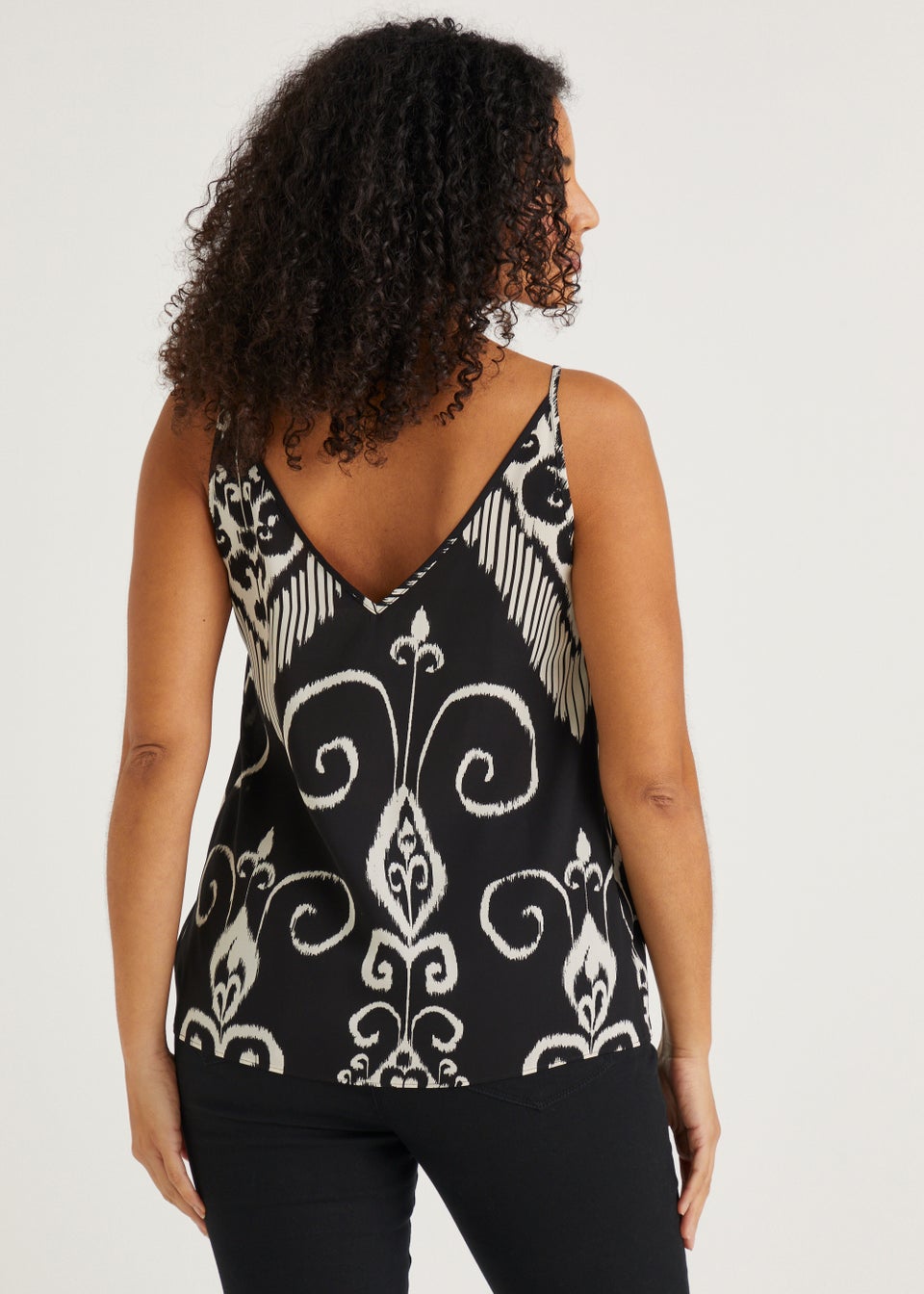 Monochrome Abstract Print Cami Top