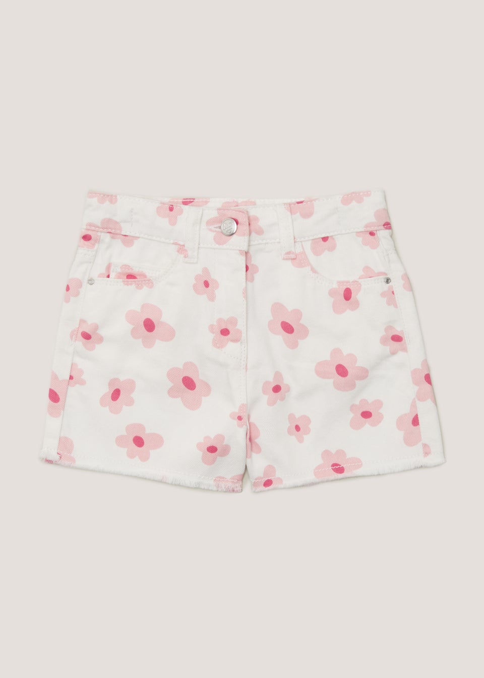 Girls Mid Wash Floral Denim Shorts (4-13yrs)