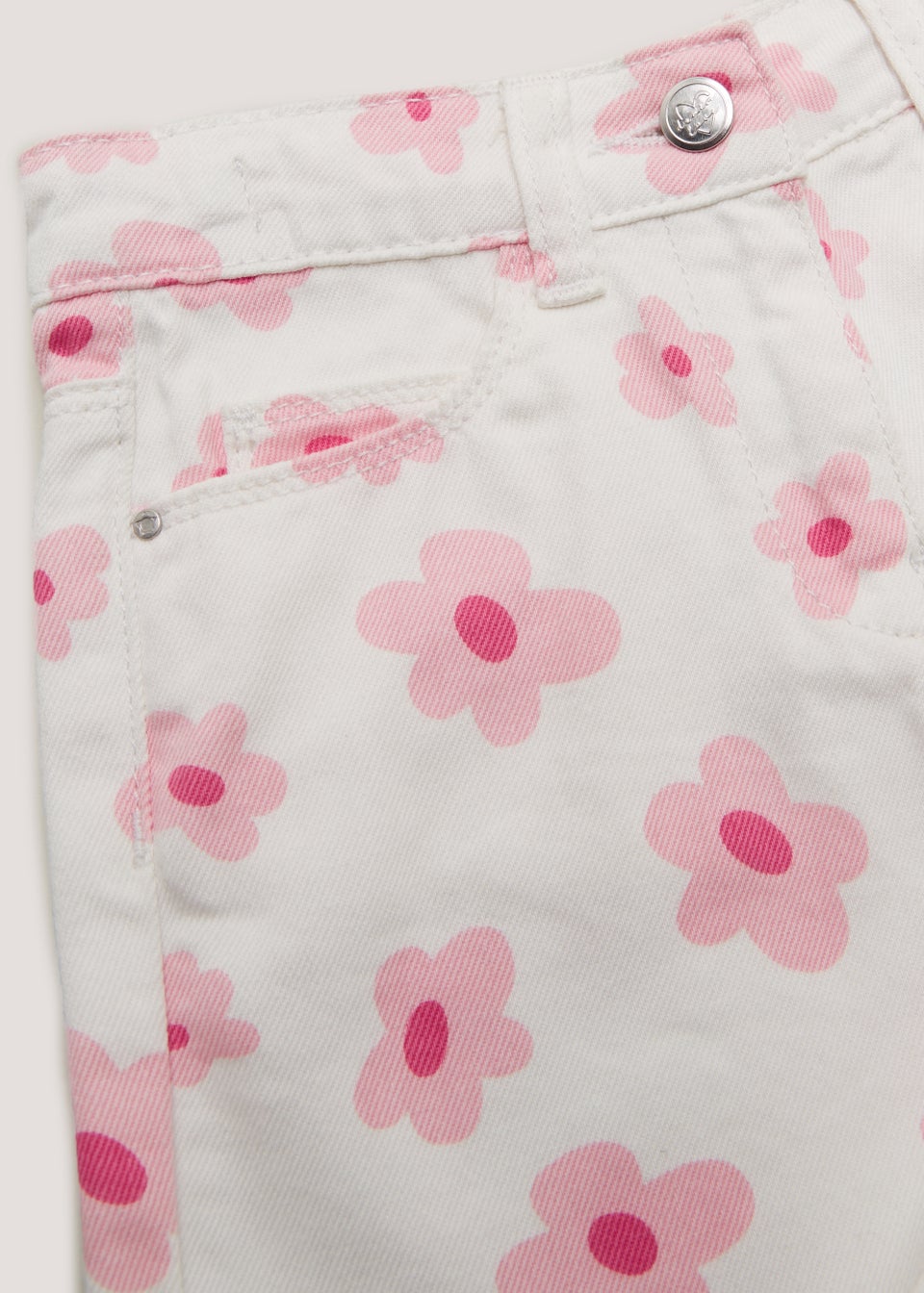 Girls Mid Wash Floral Denim Shorts (4-13yrs)