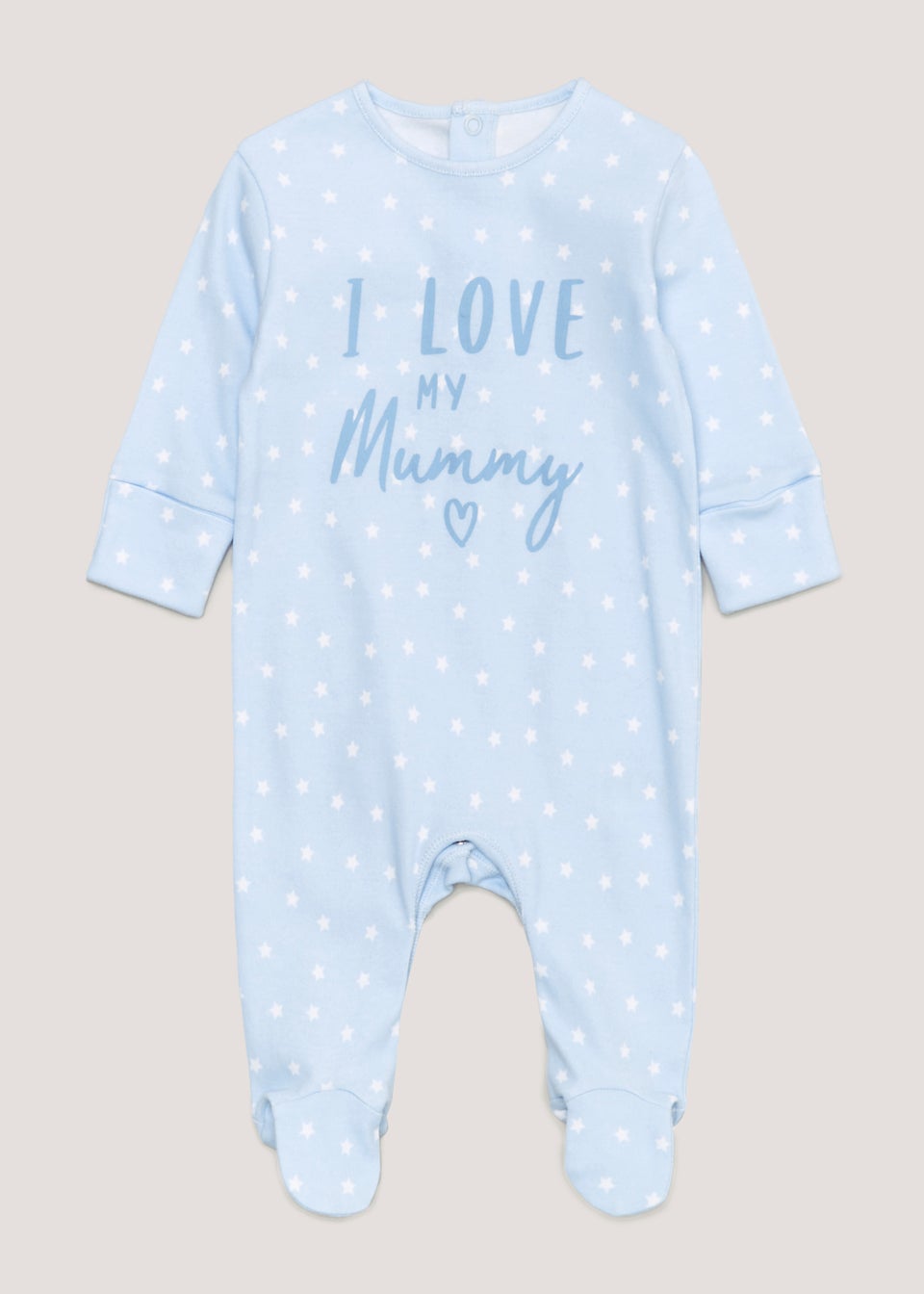 Baby Blue Mummy Sleepsuit Tiny Baby 18mths