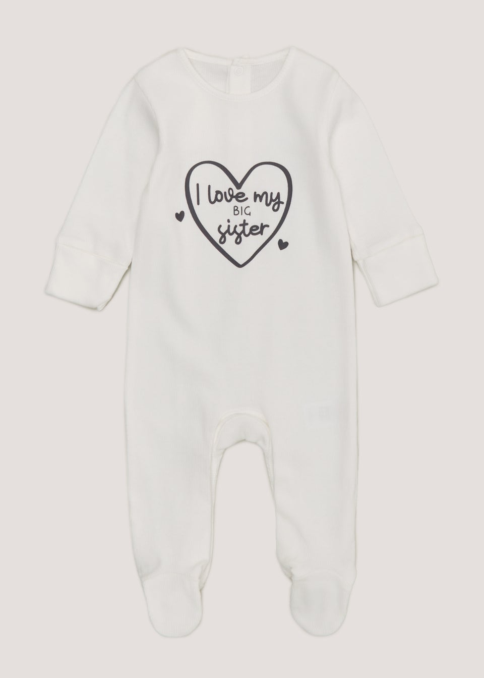 Baby Cream Big Sister Sleepsuit (Tiny Baby-18mths)