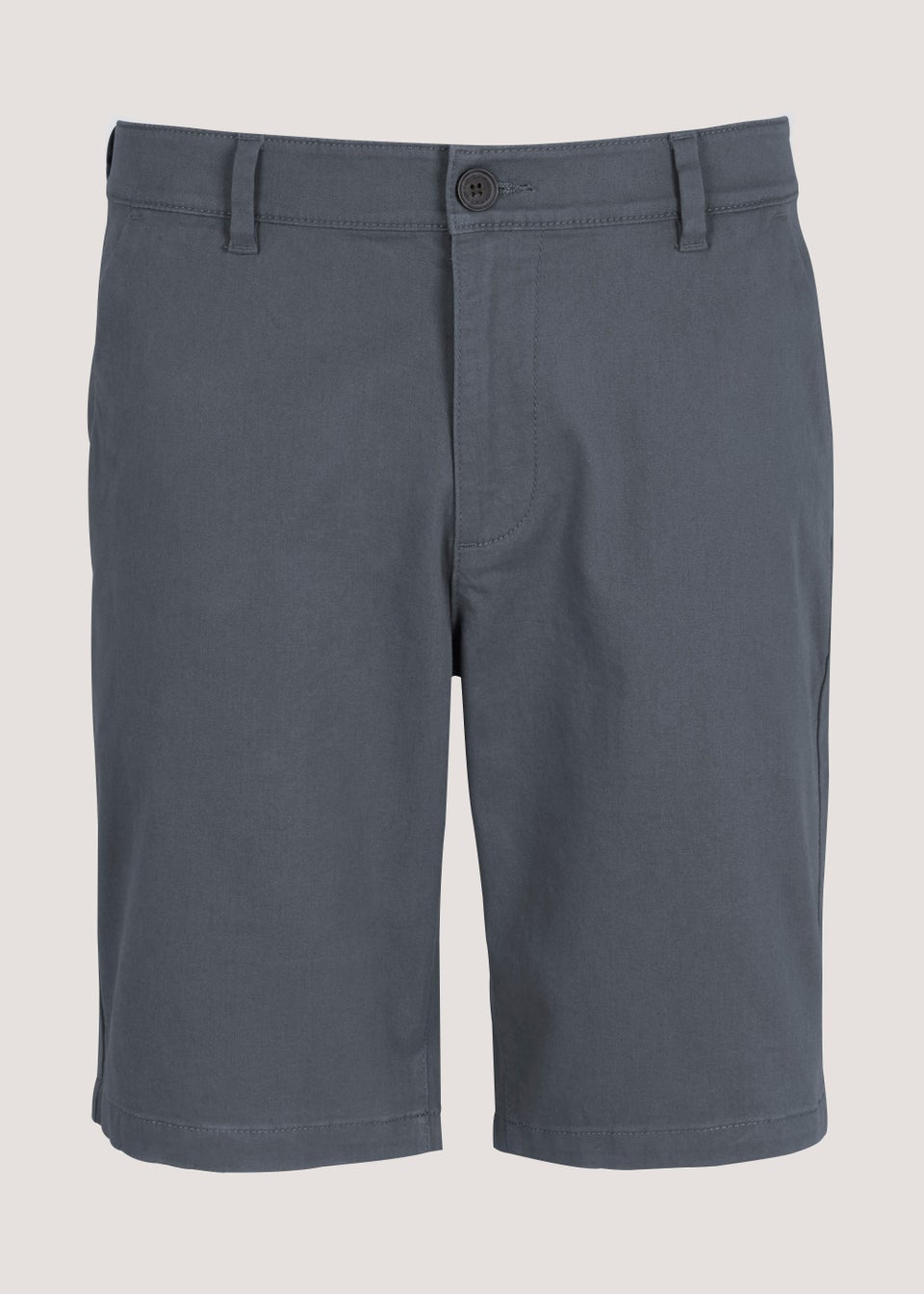 Grey Straight Fit Chino Shorts