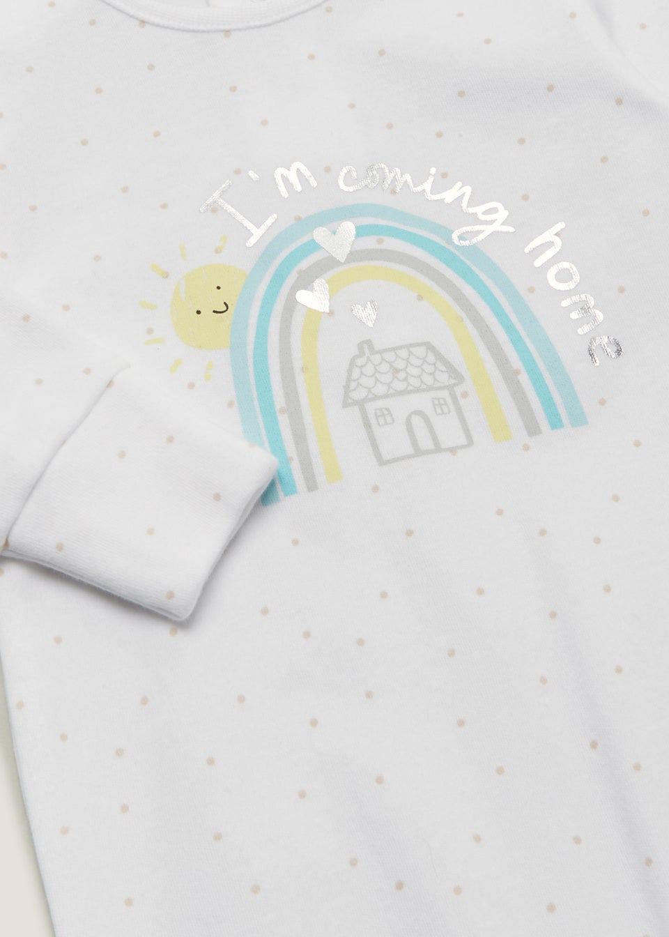 Baby White Coming Home Sleepsuit (Tiny Baby-18mths)