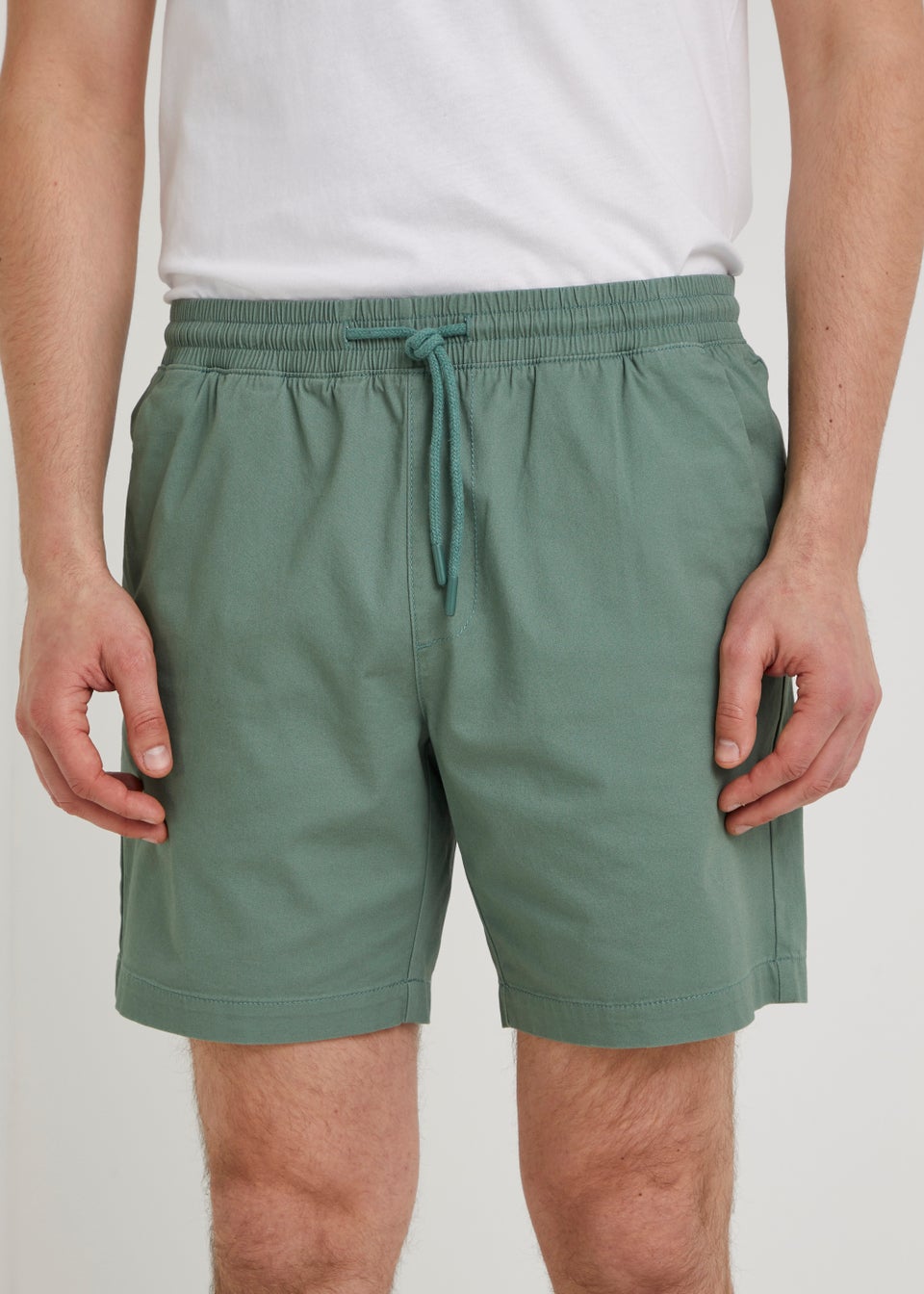 Green Drawcord Chino Shorts