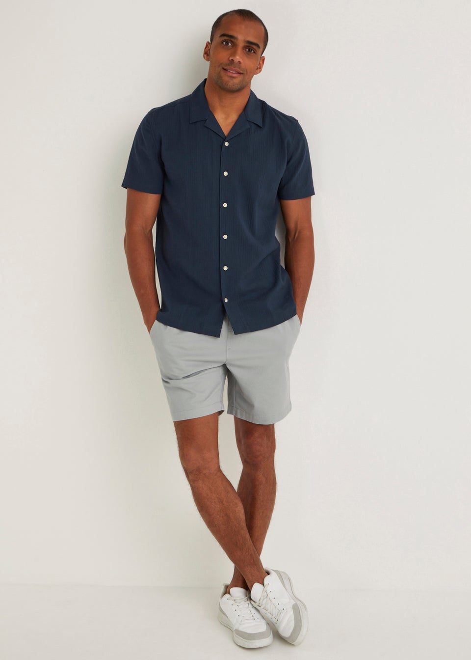 Light Grey Drawcord Chino Shorts