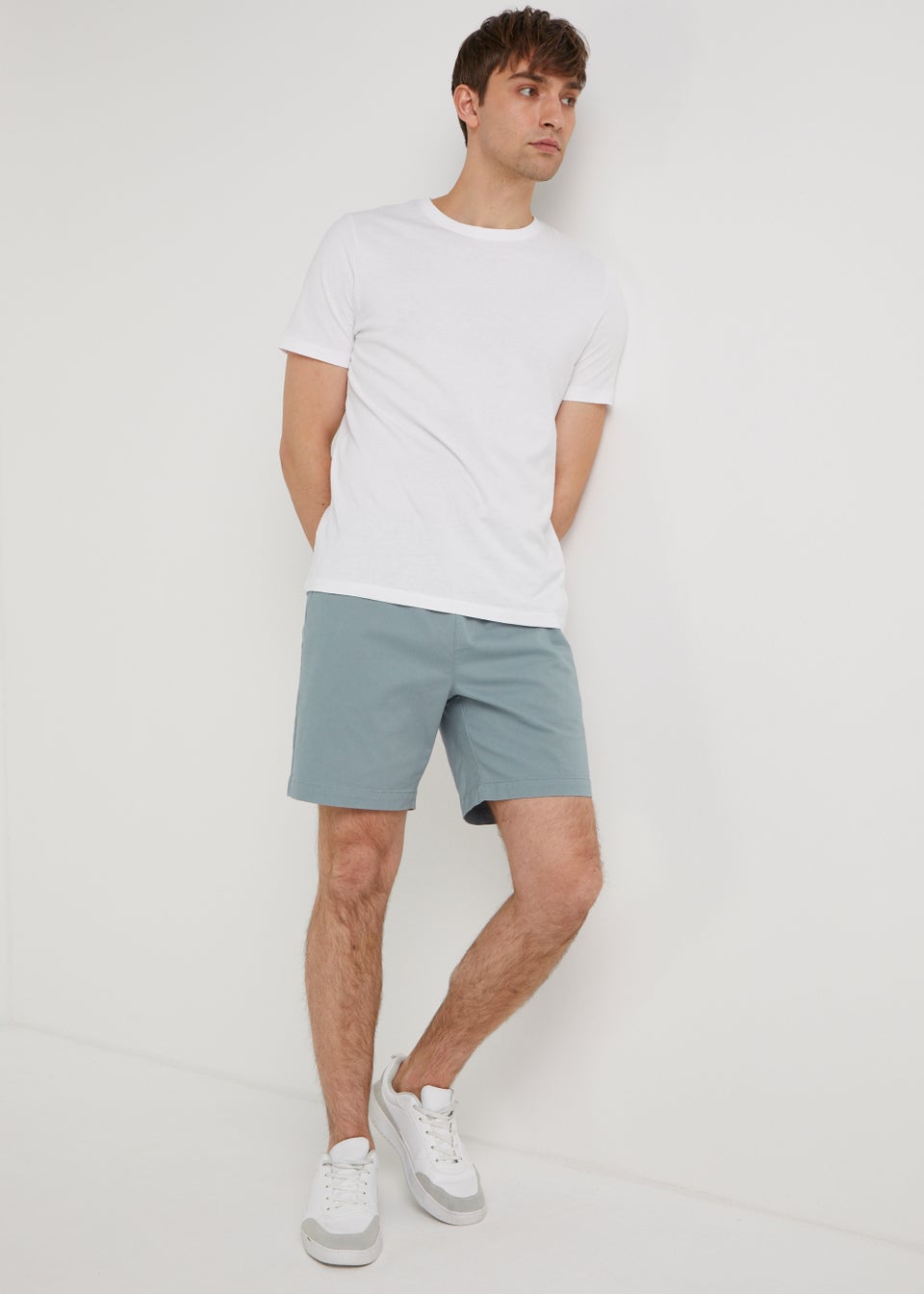 Teal Drawcord Chino Shorts