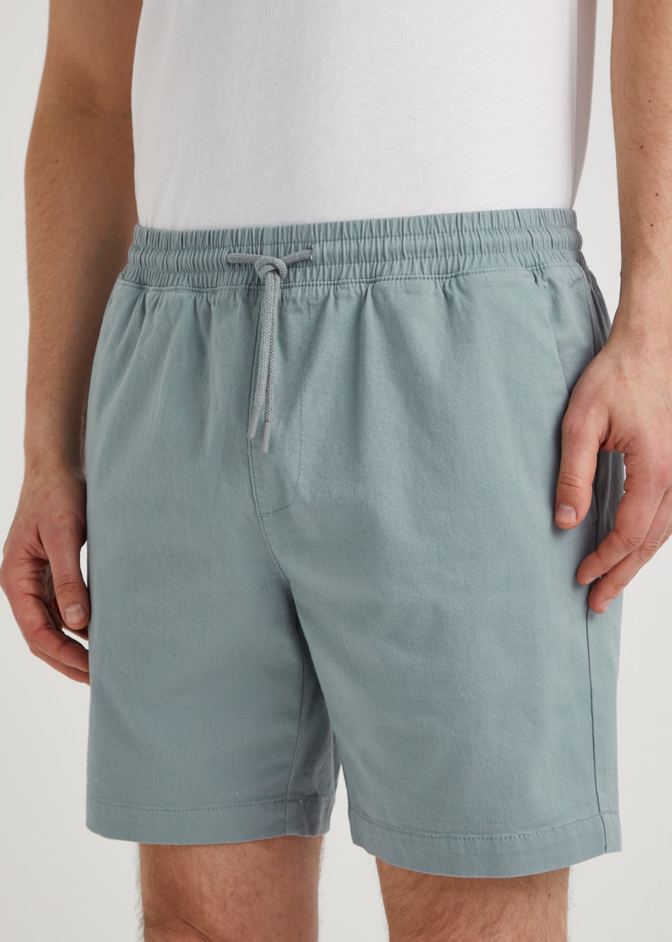 Teal Drawcord Chino Shorts