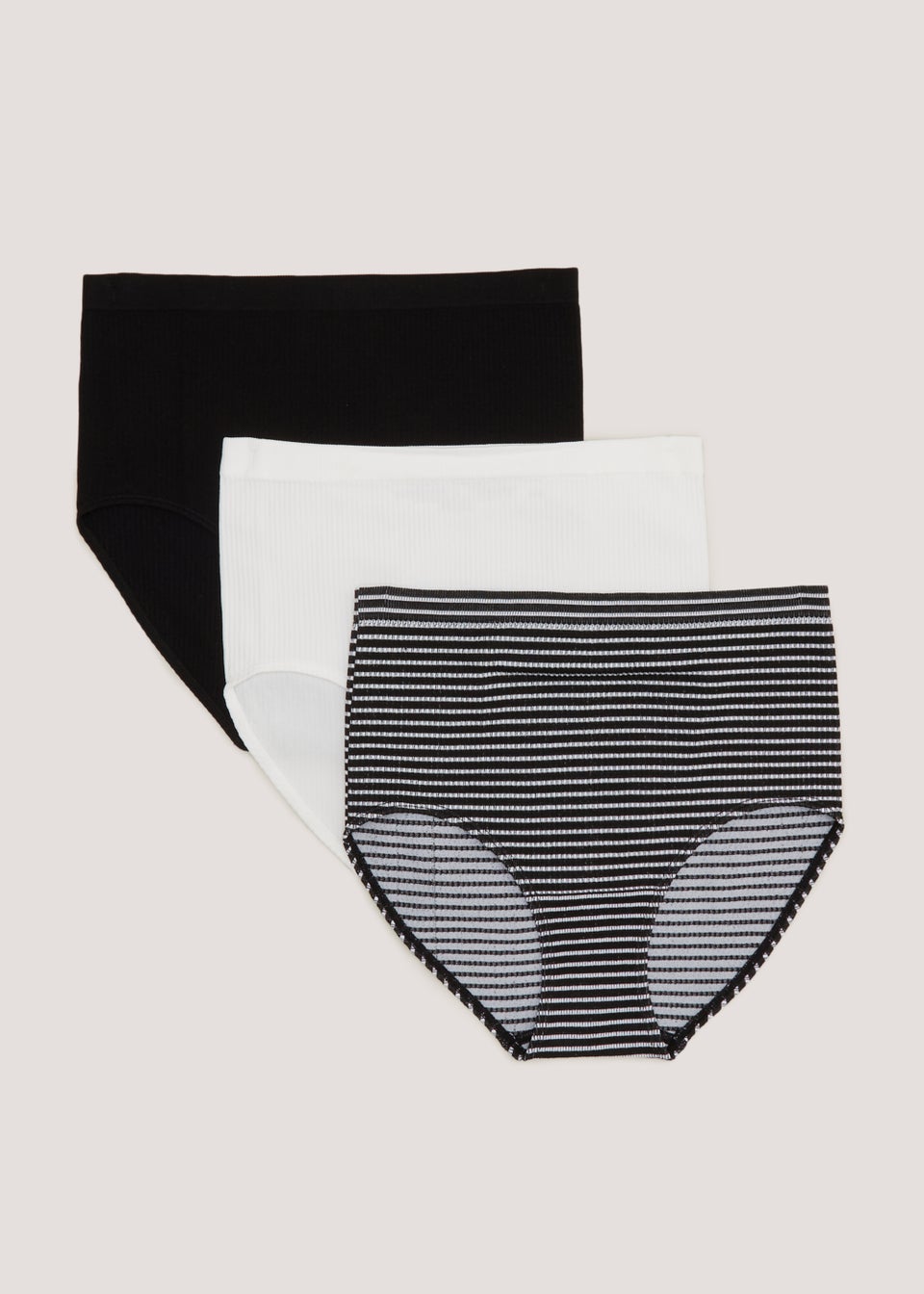 3 Pack Black Stripe Full Knickers