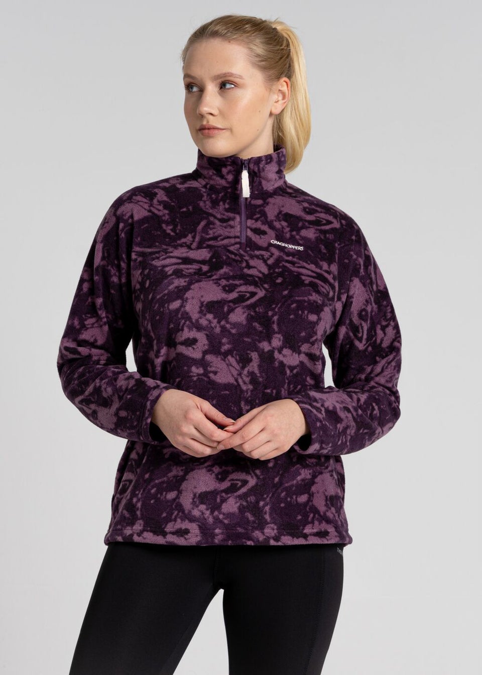Craghoppers Damson Print Lani Half Zip Fleece