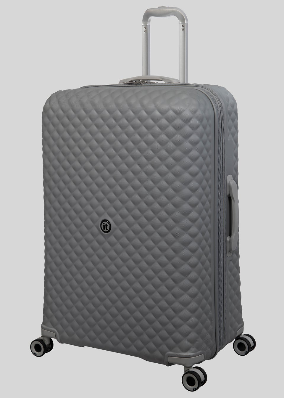 IT Luggage Grey Quilted Suitcase