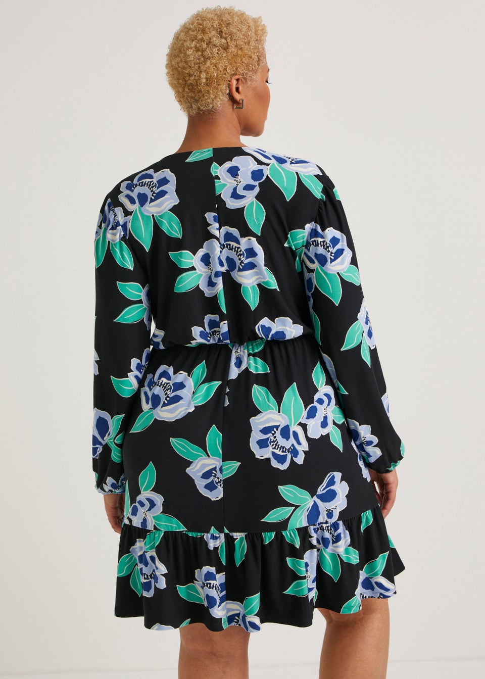 Papaya Curve Black Soft Touch Mini Wrap Dress
