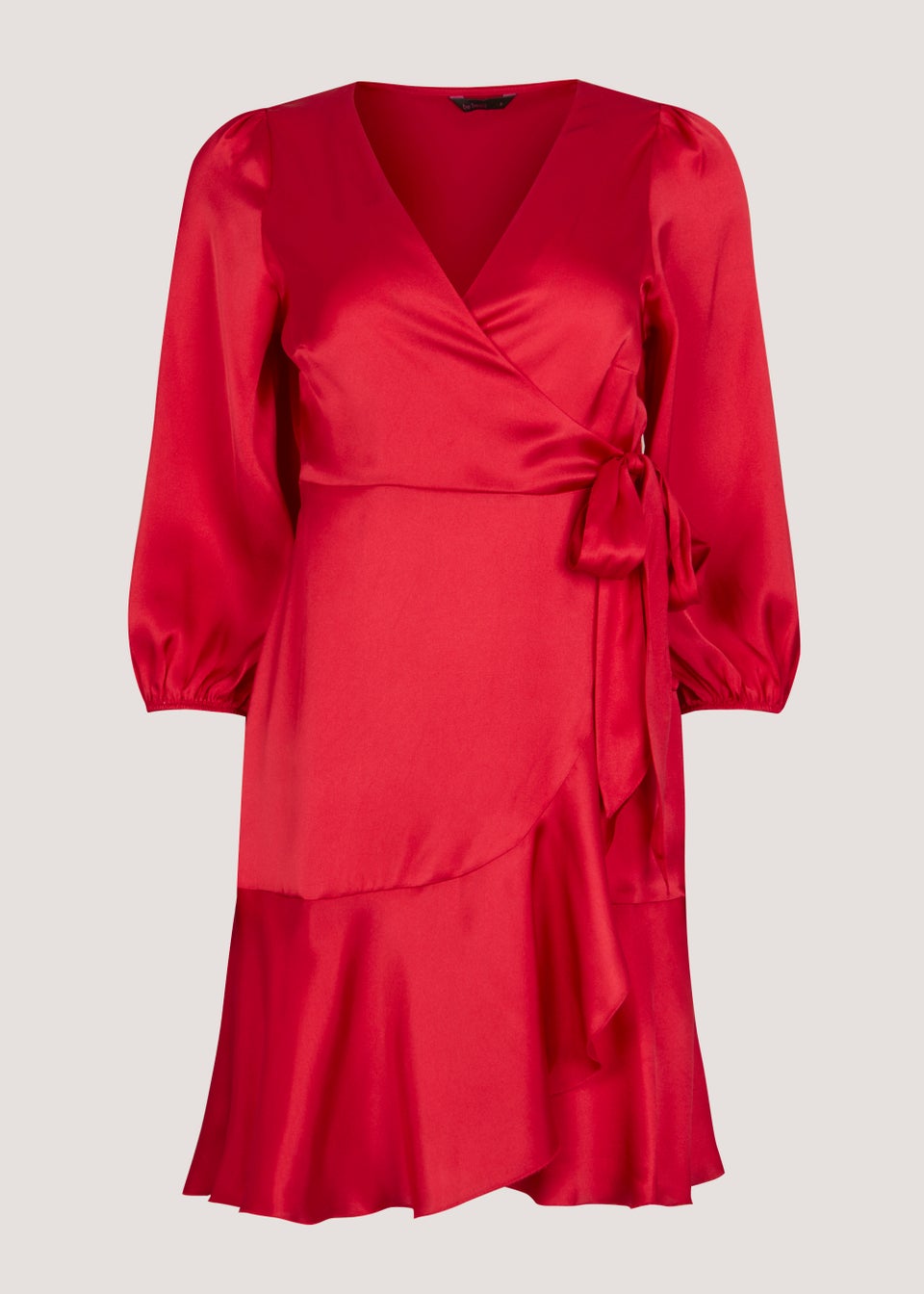 Be Beau Red Frill Satin Mini Dress