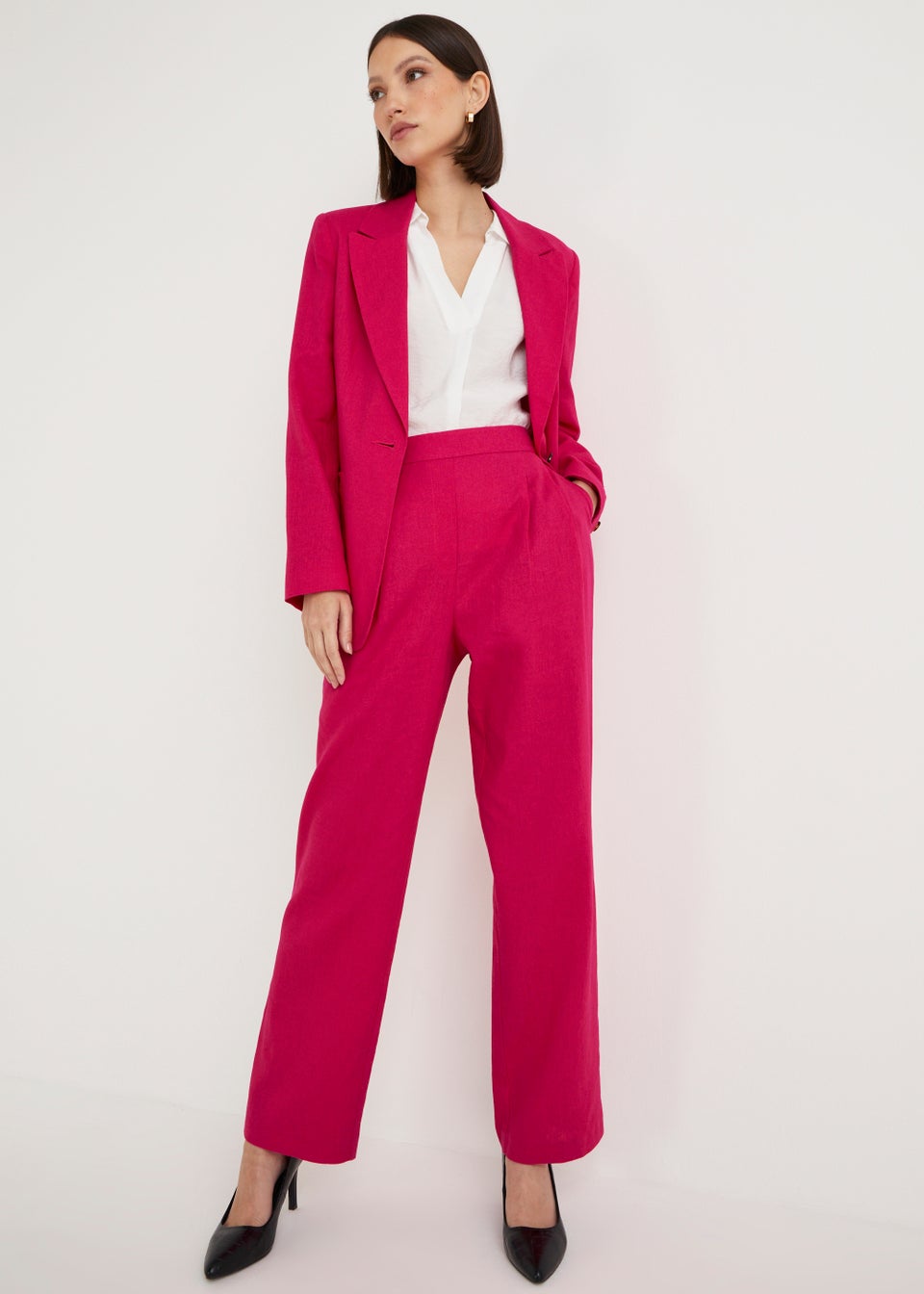 Et Vous Pink Linen Blend Suit Trousers - Matalan