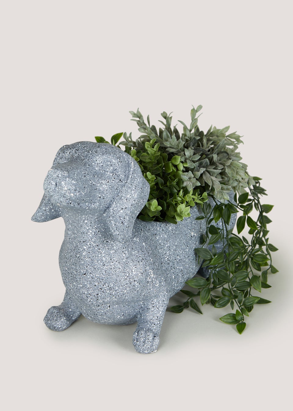 Grey Dachshund Planter (50cm x 19.5cm x 31cm)