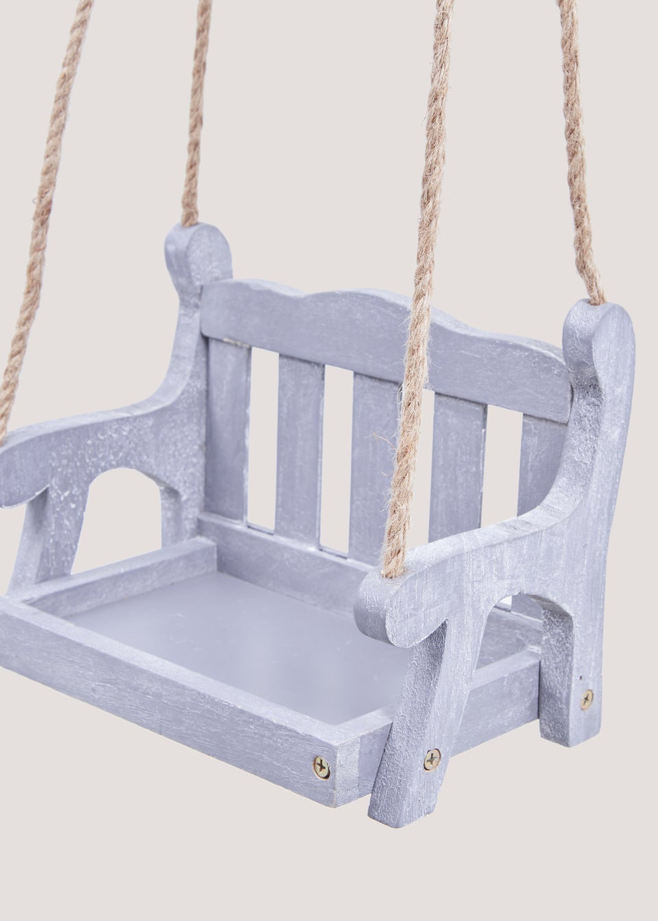 Grey Wood Swing Bird Seat (23cm x 17.5cm x 14.5cm)