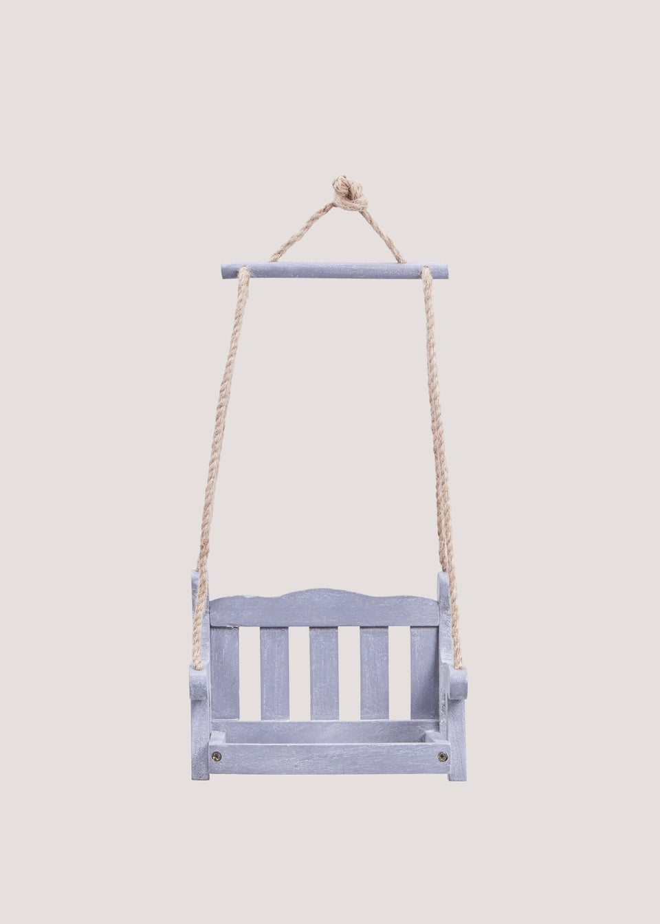 Grey Wood Swing Bird Seat (23cm x 17.5cm x 14.5cm)
