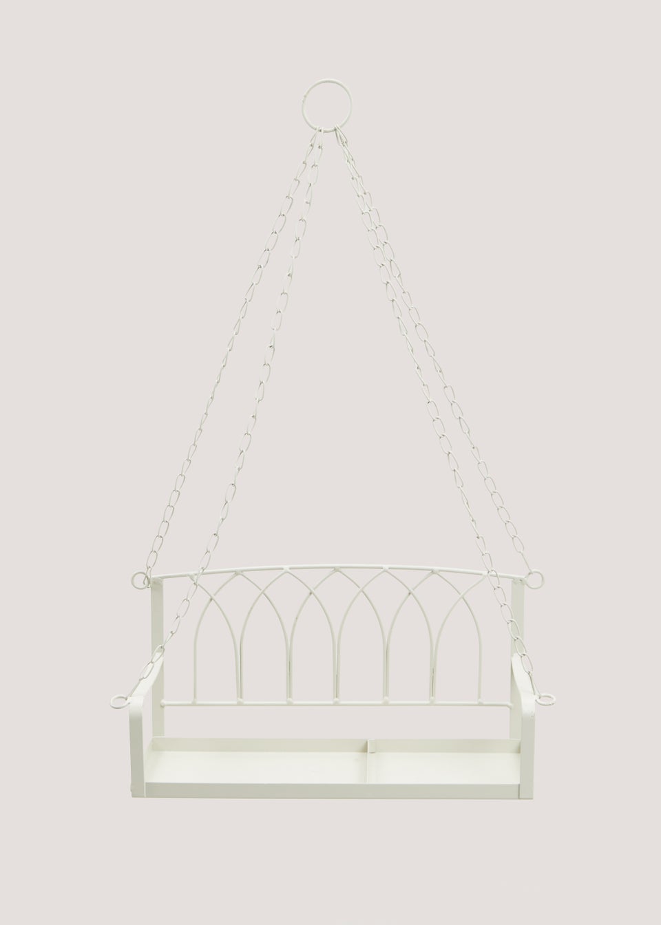 Beige Metal Swing Bird Seat (30cm x 15cm x 12.5cm)
